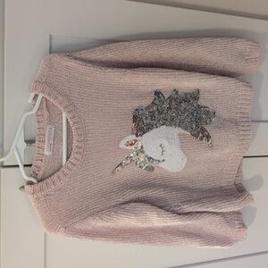 George Blush Sweater with Sequin Unicorn